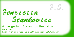 henrietta stankovics business card